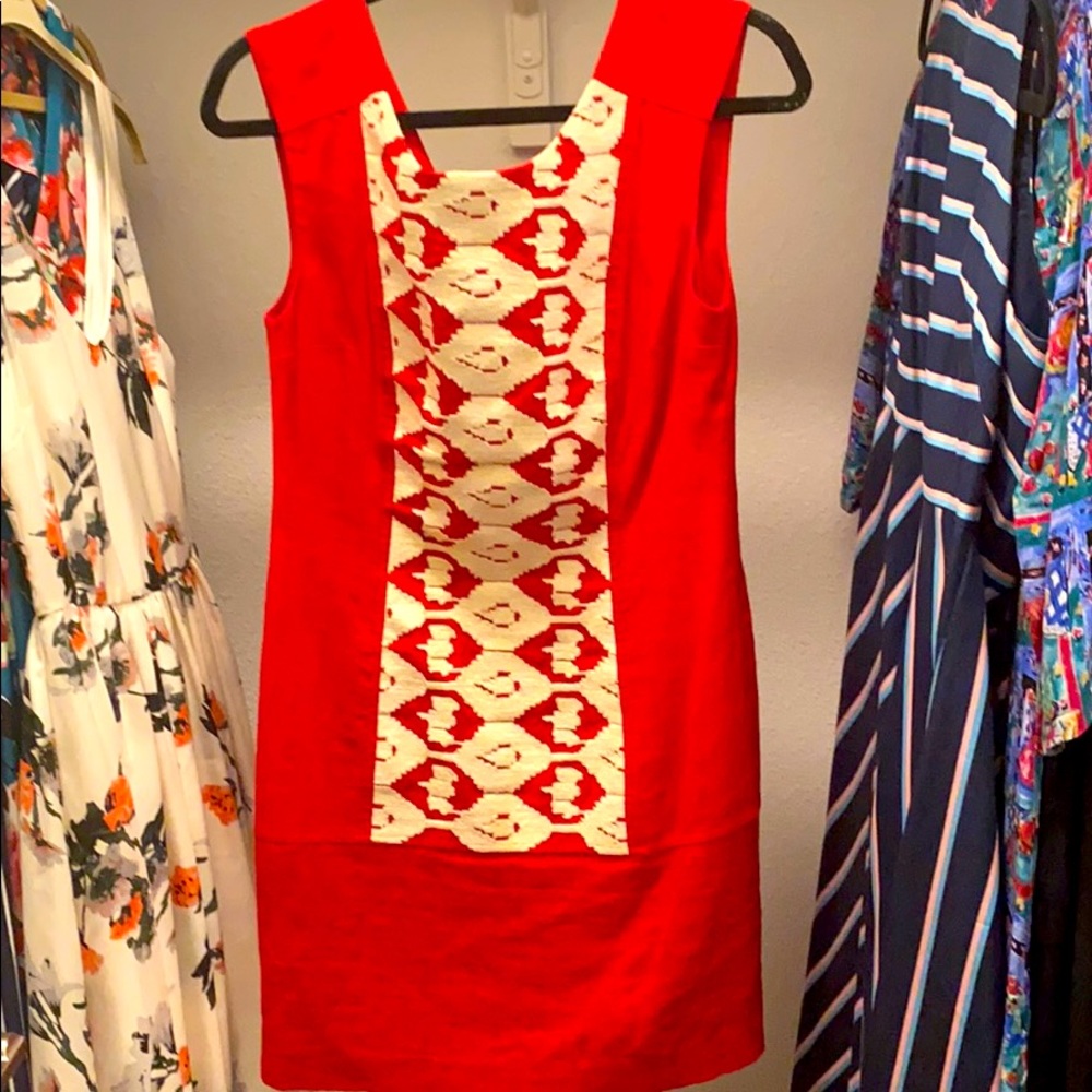 Red shift dress